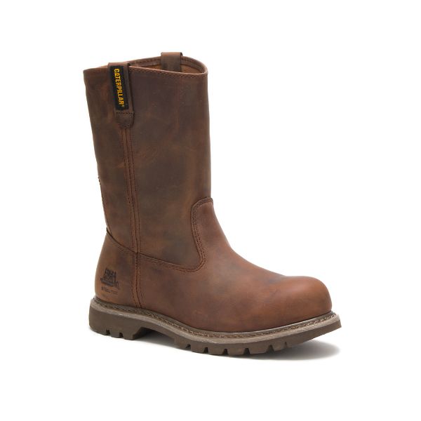 Caterpillar Revolver Steel Pull-Ons Boots Dame Brune | NO-348291ENU